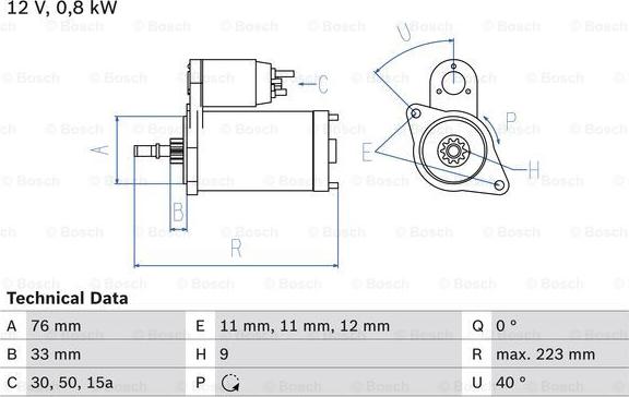 BOSCH 0 986 012 600 - Başlanğıc furqanavto.az