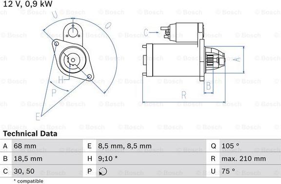 BOSCH 0 986 017 120 - Başlanğıc furqanavto.az