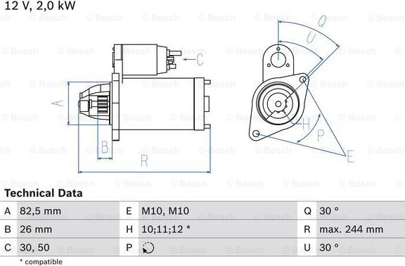 BOSCH 0 986 017 260 - Başlanğıc furqanavto.az