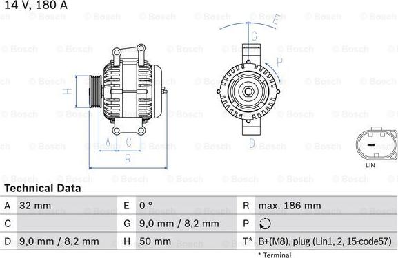 BOSCH 0 986 084 590 - Alternator furqanavto.az