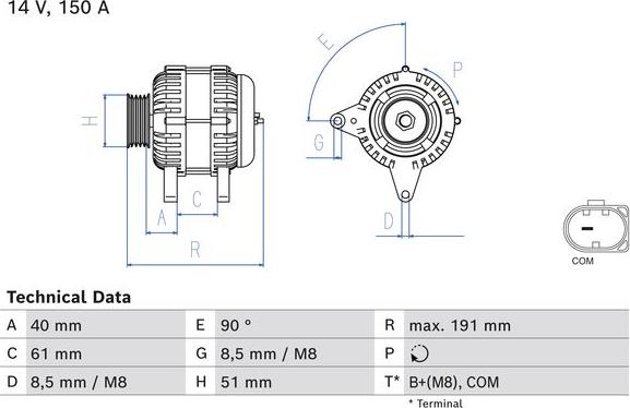 BOSCH 0 986 085 020 - Alternator furqanavto.az