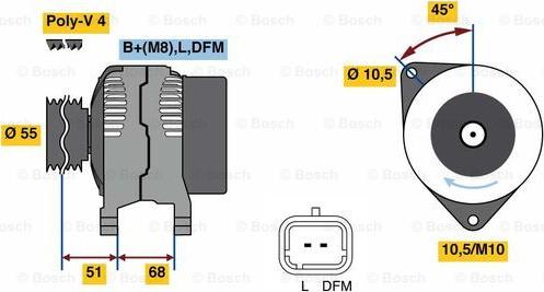 BOSCH 0 986 080 680 - Alternator furqanavto.az