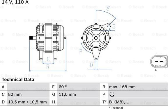 BOSCH 0 986 080 060 - Alternator furqanavto.az