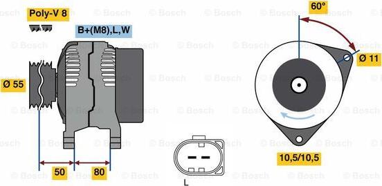 BOSCH 0 986 080 070 - Alternator furqanavto.az