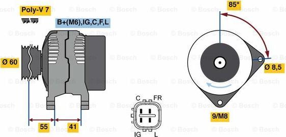 BOSCH 0 986 080 730 - Alternator furqanavto.az