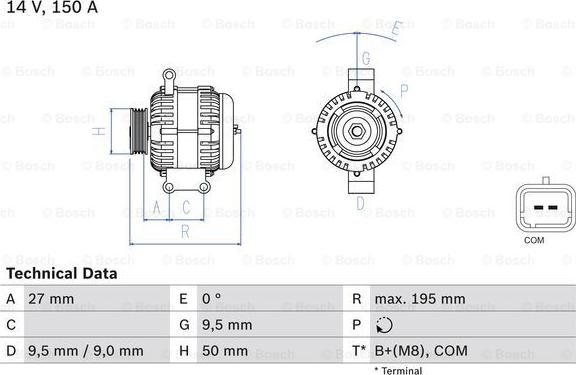 BOSCH 0 986 081 820 - Alternator furqanavto.az