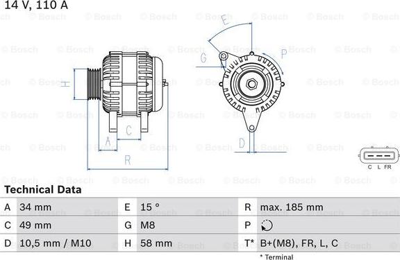 BOSCH 0 986 083 550 - Alternator furqanavto.az