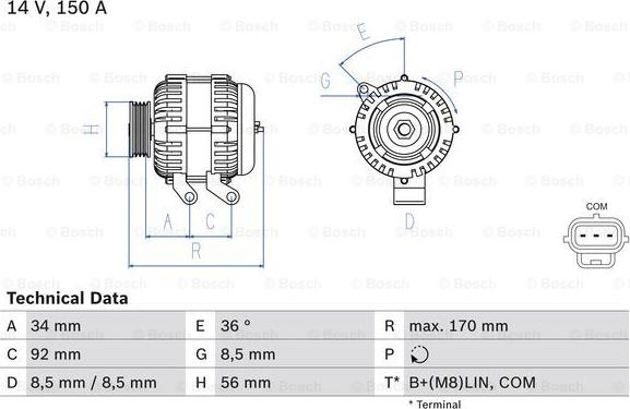 BOSCH 0 986 083 070 - Alternator furqanavto.az