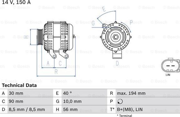 BOSCH 0 986 082 560 - Alternator furqanavto.az