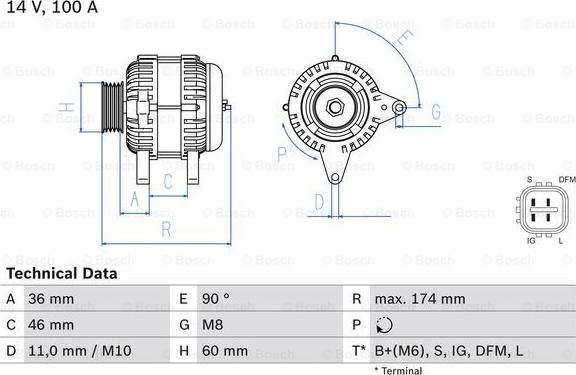 BOSCH 0 986 082 060 - Alternator furqanavto.az