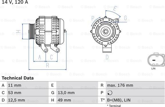 BOSCH 0 986 082 220 - Alternator furqanavto.az