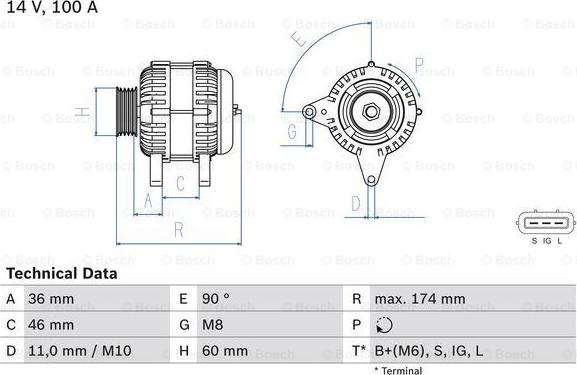 BOSCH 0 986 082 760 - Alternator furqanavto.az