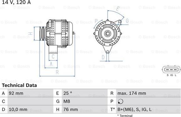 BOSCH 0 986 082 780 - Alternator furqanavto.az