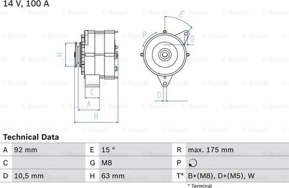 BOSCH 0 986 039 450 - Alternator furqanavto.az