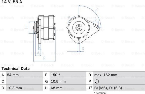 BOSCH 0 986 039 501 - Alternator furqanavto.az