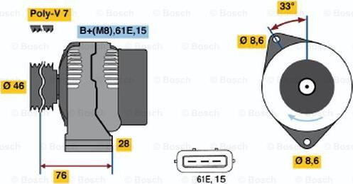 BOSCH 0 986 039 650 - Alternator furqanavto.az