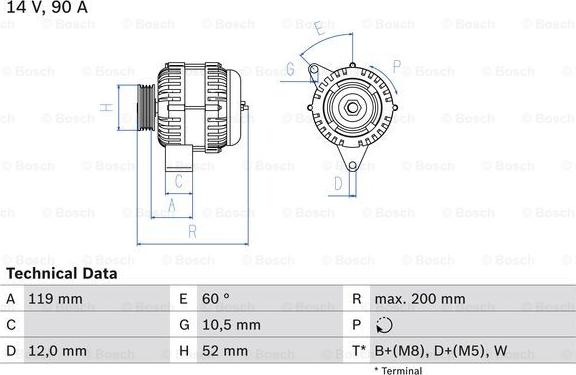 BOSCH 0 986 039 660 - Alternator furqanavto.az