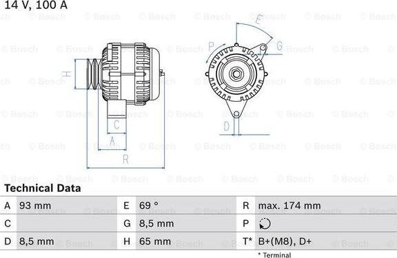 BOSCH 0 986 039 180 - Alternator furqanavto.az