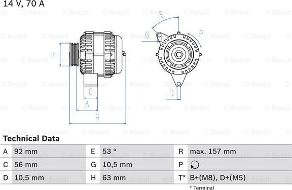 BOSCH 0 986 039 760 - Alternator furqanavto.az