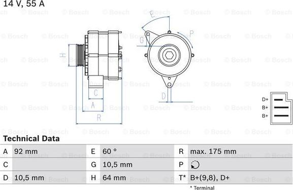 BOSCH 0 986 034 050 - Alternator furqanavto.az