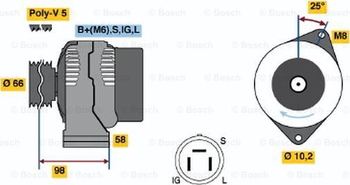 BOSCH 0 986 035 601 - Alternator furqanavto.az