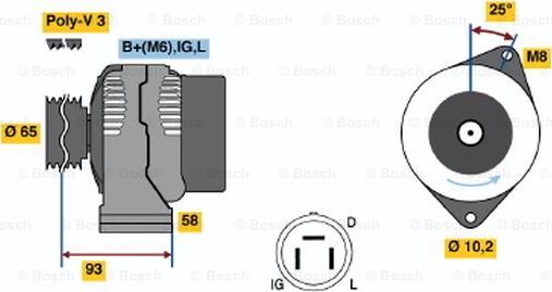 BOSCH 0 986 035 111 - Alternator furqanavto.az