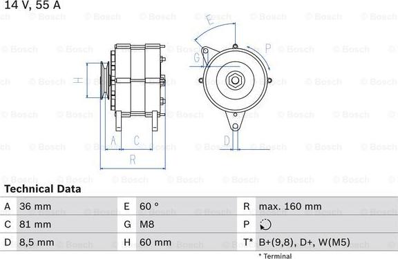 BOSCH 0 986 036 020 - Alternator furqanavto.az