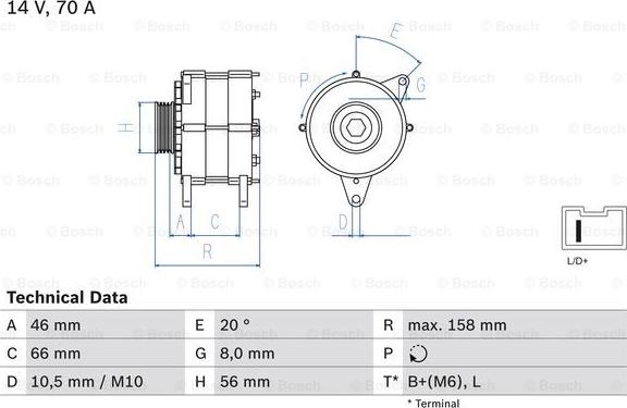 BOSCH 0 986 036 851 - Alternator furqanavto.az