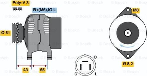 BOSCH 0 986 038 471 - Alternator furqanavto.az