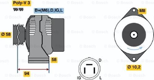 BOSCH 0 986 038 561 - Alternator furqanavto.az