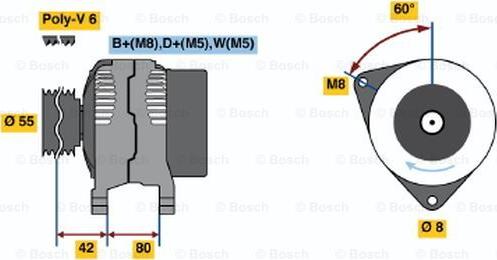 BOSCH 0 986 038 650 - Alternator furqanavto.az