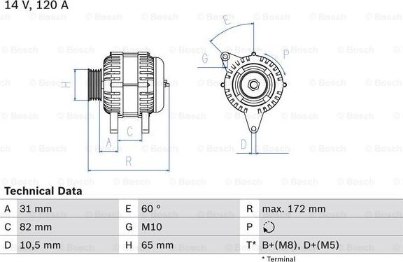 BOSCH 0 986 038 180 - Alternator furqanavto.az