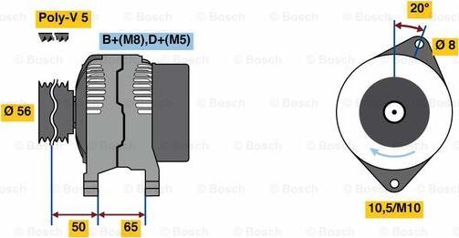 BOSCH 0 986 038 801 - Alternator furqanavto.az