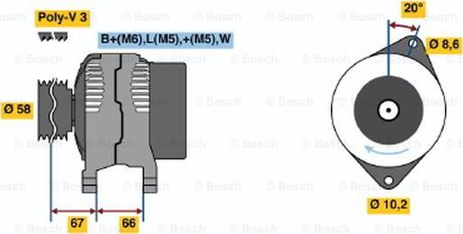 BOSCH 0 986 038 871 - Alternator furqanavto.az