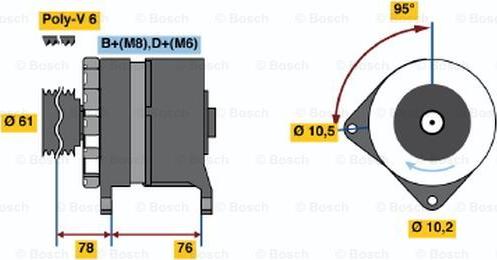 BOSCH 0 986 038 330 - Alternator furqanavto.az