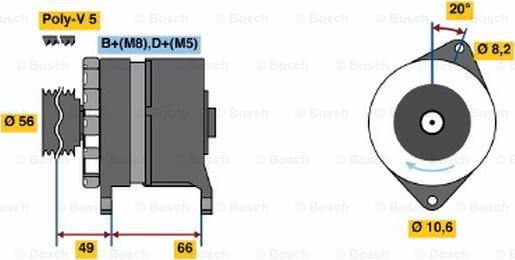 BOSCH 0 986 037 801 - Alternator furqanavto.az