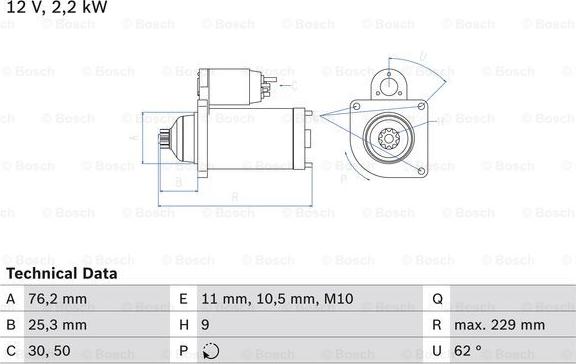 BOSCH 0 986 024 050 - Başlanğıc furqanavto.az