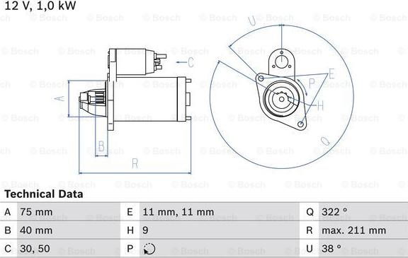 BOSCH 0 986 026 090 - Başlanğıc furqanavto.az