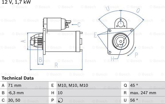 BOSCH 0 986 026 170 - Başlanğıc furqanavto.az