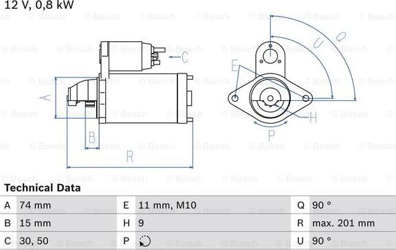 BOSCH 0 986 020 551 - Başlanğıc furqanavto.az