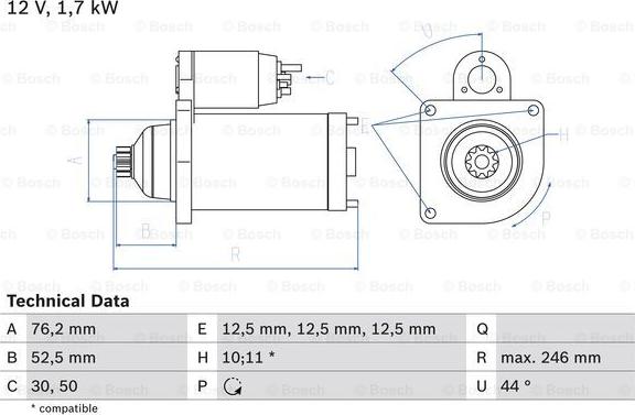 BOSCH 0 986 020 250 - Başlanğıc furqanavto.az