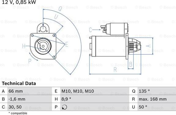 BOSCH 0 986 021 051 - Başlanğıc furqanavto.az