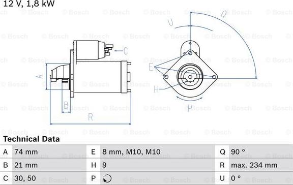 BOSCH 0 986 021 230 - Başlanğıc furqanavto.az