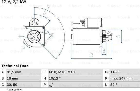 BOSCH 0 986 023 180 - Başlanğıc furqanavto.az