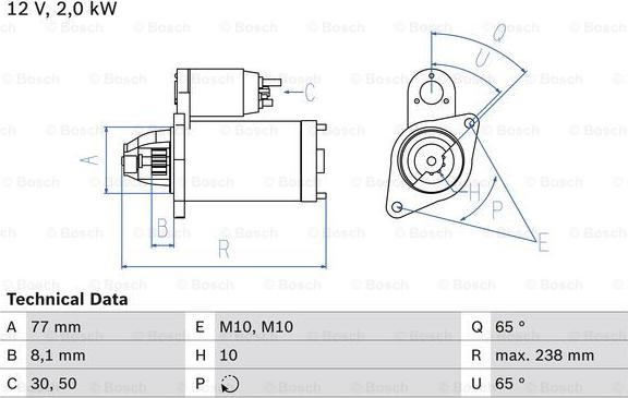 BOSCH 0 986 023 340 - Başlanğıc furqanavto.az