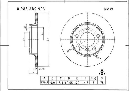 BOSCH 0 986 AB9 903 - Əyləc Diski furqanavto.az