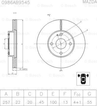 BOSCH 0 986 AB9 545 - Əyləc Diski furqanavto.az