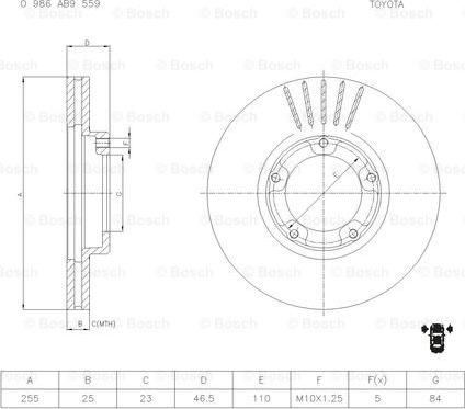 BOSCH 0 986 AB9 559 - Əyləc Diski furqanavto.az