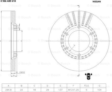 BOSCH 0 986 AB9 610 - Əyləc Diski furqanavto.az