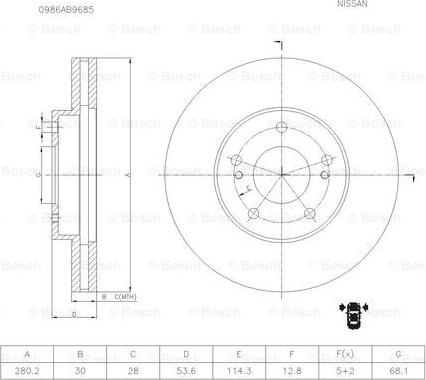 BOSCH 0 986 AB9 685 - Əyləc Diski furqanavto.az